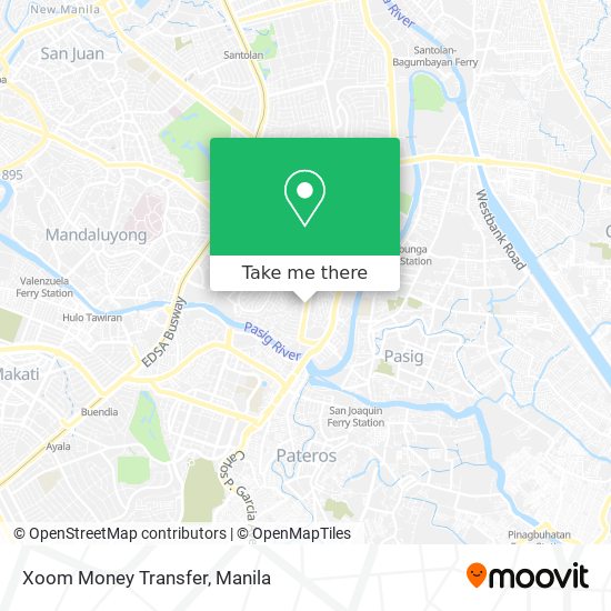 Xoom Money Transfer map