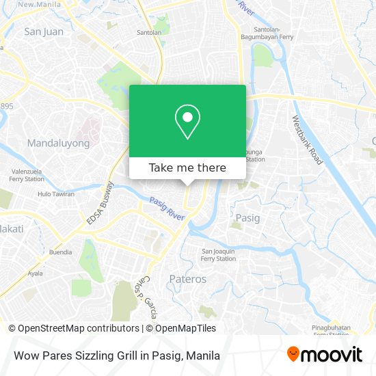 Wow Pares Sizzling Grill in Pasig map