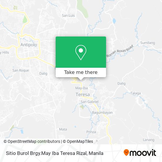 Sitio Burol Brgy.May Iba Teresa Rizal map