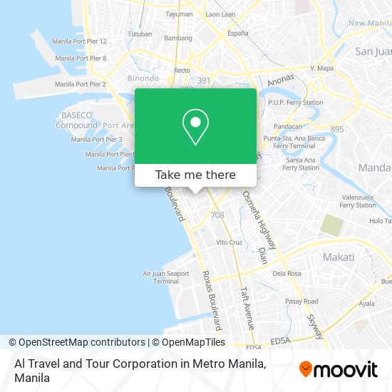 Al Travel and Tour Corporation in Metro Manila map