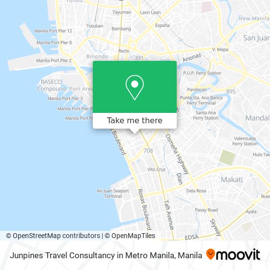 Junpines Travel Consultancy in Metro Manila map