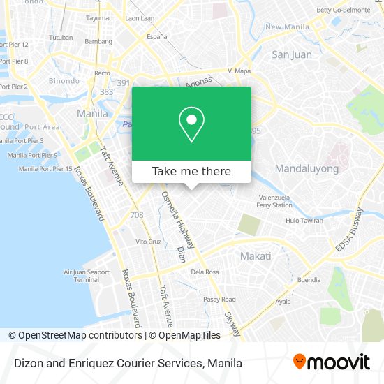 Dizon and Enriquez Courier Services map