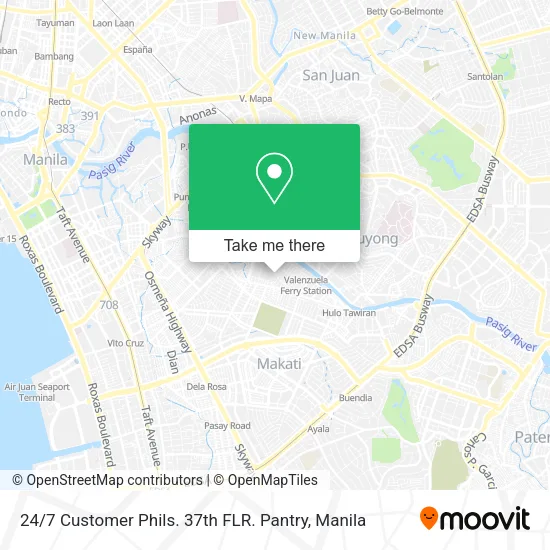 24 / 7 Customer Phils. 37th FLR. Pantry map