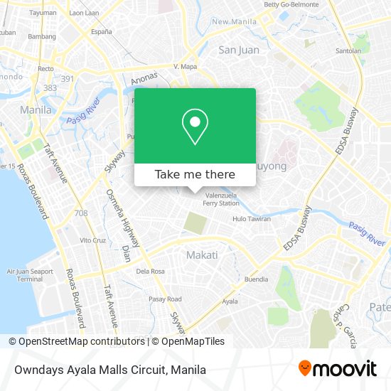 Owndays Ayala Malls Circuit map