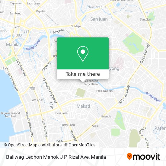 Baliwag Lechon Manok J P Rizal Ave map