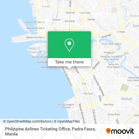 Philippine Airlines Ticketing Office, Padre Faura map