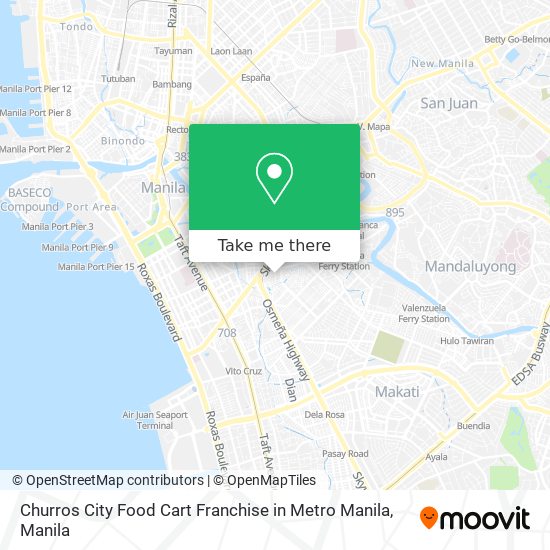 Churros City Food Cart Franchise in Metro Manila map