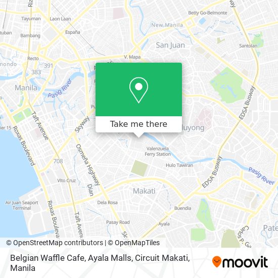 Belgian Waffle Cafe, Ayala Malls, Circuit Makati map
