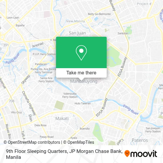 9th Floor Sleeping Quarters, JP Morgan Chase Bank map