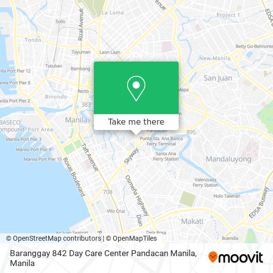 Baranggay 842 Day Care Center Pandacan Manila map