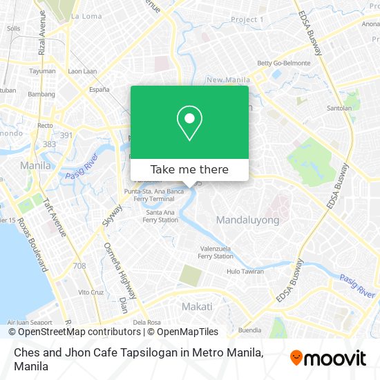 Ches and Jhon Cafe Tapsilogan in Metro Manila map