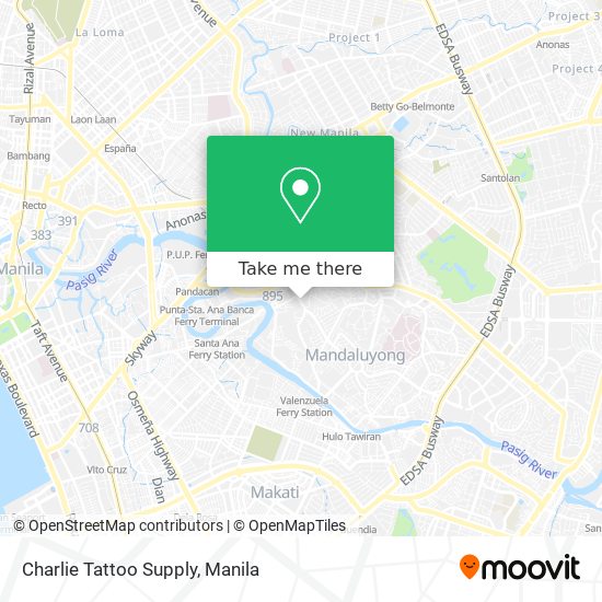 Charlie Tattoo Supply map