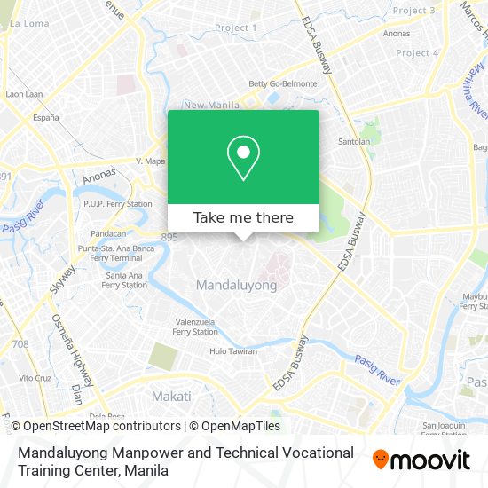 Mandaluyong Manpower and Technical Vocational Training Center map