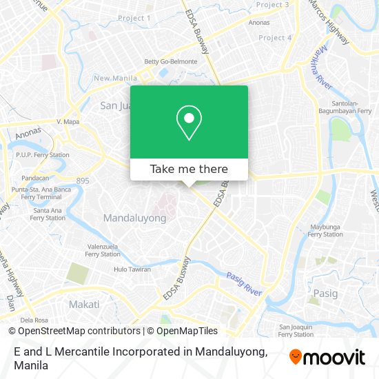 E and L Mercantile Incorporated in Mandaluyong map