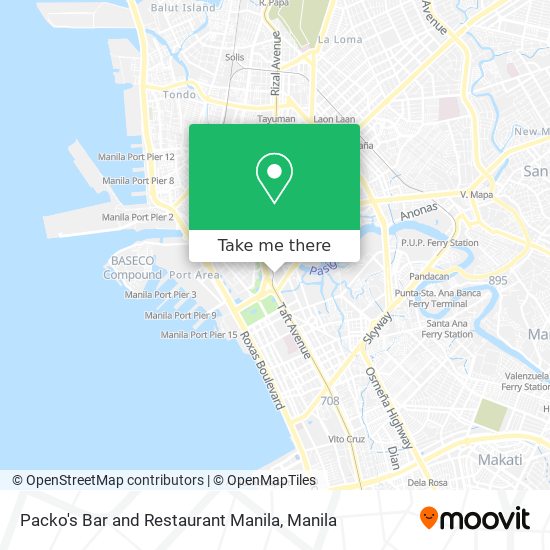 Packo's Bar and Restaurant Manila map