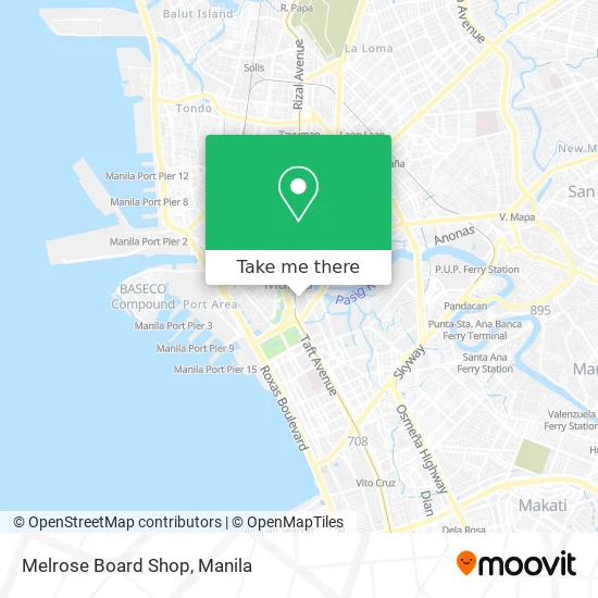 Melrose Board Shop map