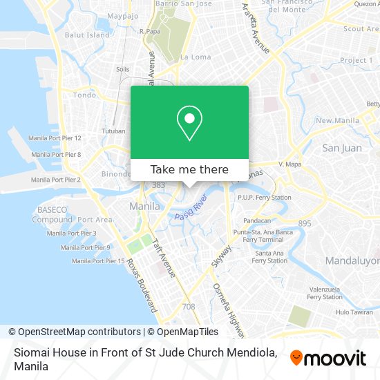 Siomai House in Front of St Jude Church Mendiola map