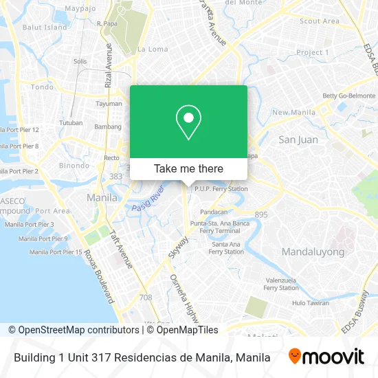 Building 1 Unit 317 Residencias de Manila map