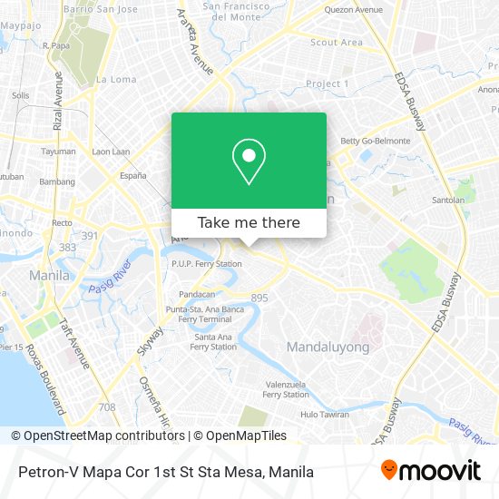 Petron-V Mapa Cor 1st St Sta Mesa map