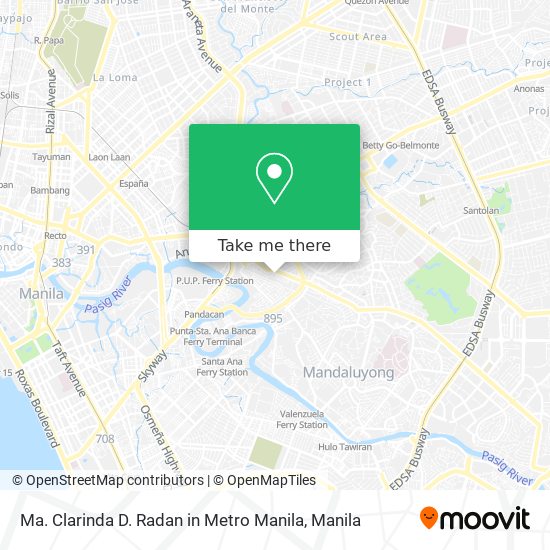 Ma. Clarinda D. Radan in Metro Manila map