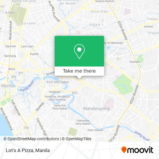 Lot's A Pizza map