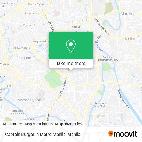 Captain Burger in Metro Manila map