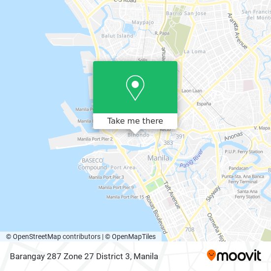 Barangay 287 Zone 27 District 3 map