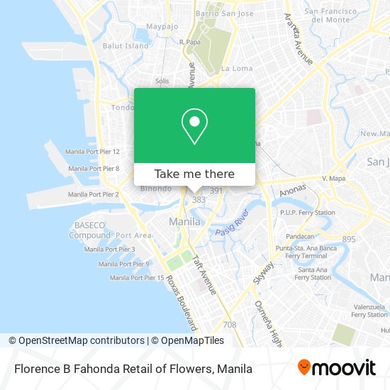 Florence B Fahonda Retail of Flowers map