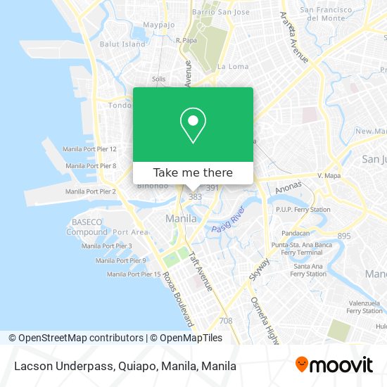 Lacson Underpass, Quiapo, Manila map