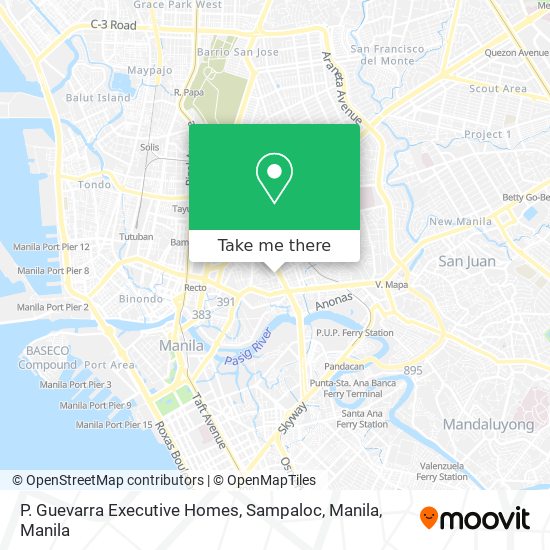 P. Guevarra Executive Homes, Sampaloc, Manila map