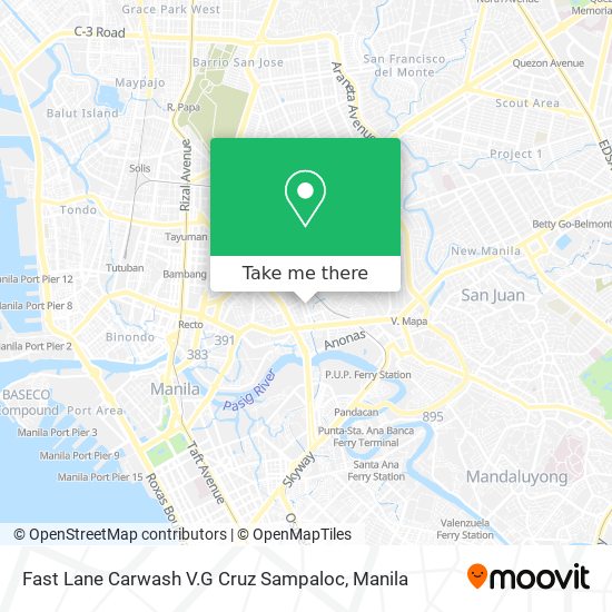 Fast Lane Carwash V.G Cruz Sampaloc map