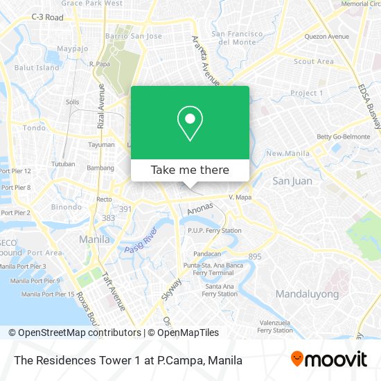 The Residences Tower 1 at P.Campa map