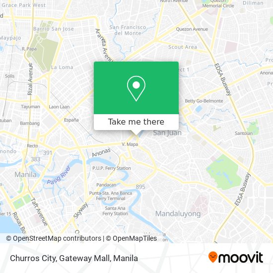 Churros City, Gateway Mall map