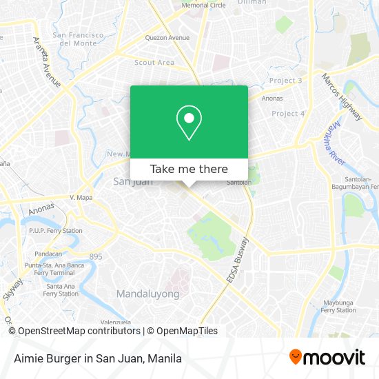 Aimie Burger in San Juan map