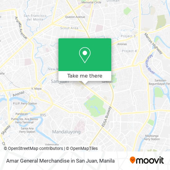 Amar General Merchandise in San Juan map