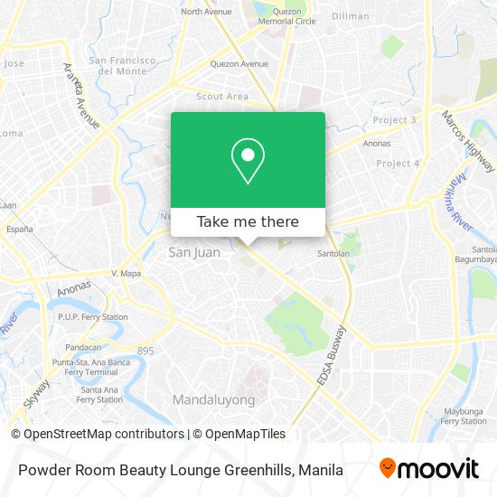 Powder Room Beauty Lounge Greenhills map