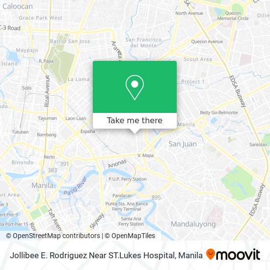 Jollibee E. Rodriguez Near ST.Lukes Hospital map