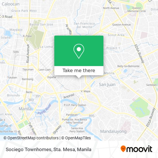 Sociego Townhomes, Sta. Mesa map