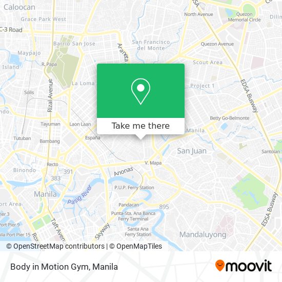 Body in Motion Gym map