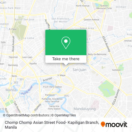 Chomp Chomp Asian Street Food- Kapiligan Branch map