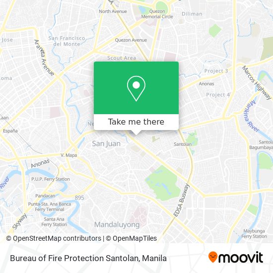 Bureau of Fire Protection Santolan map