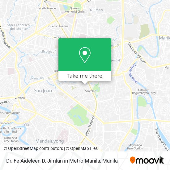 Dr. Fe Aideleen D. Jimlan in Metro Manila map