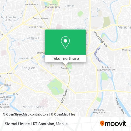 Siomai House LRT Santolan map