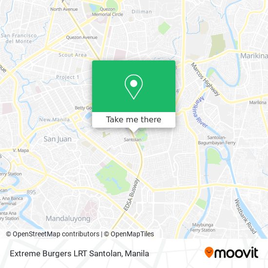 Extreme Burgers LRT Santolan map