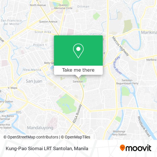 Kung-Pao Siomai LRT Santolan map