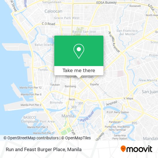 Run and Feast Burger Place map