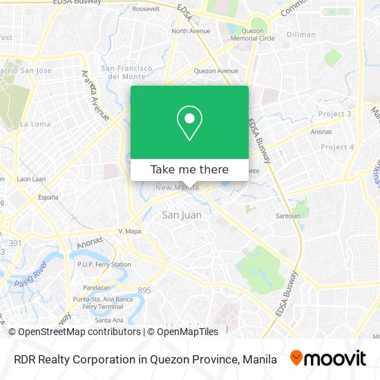 RDR Realty Corporation in Quezon Province map