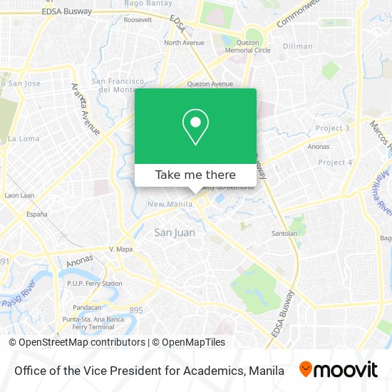 Office of the Vice President for Academics map
