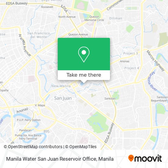 Manila Water San Juan Reservoir Office map