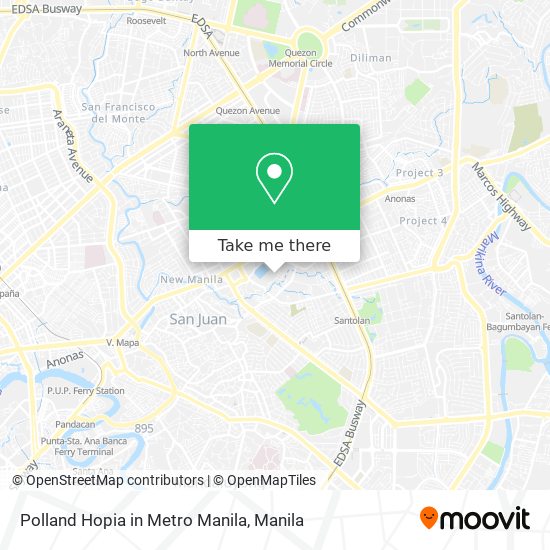 Polland Hopia in Metro Manila map